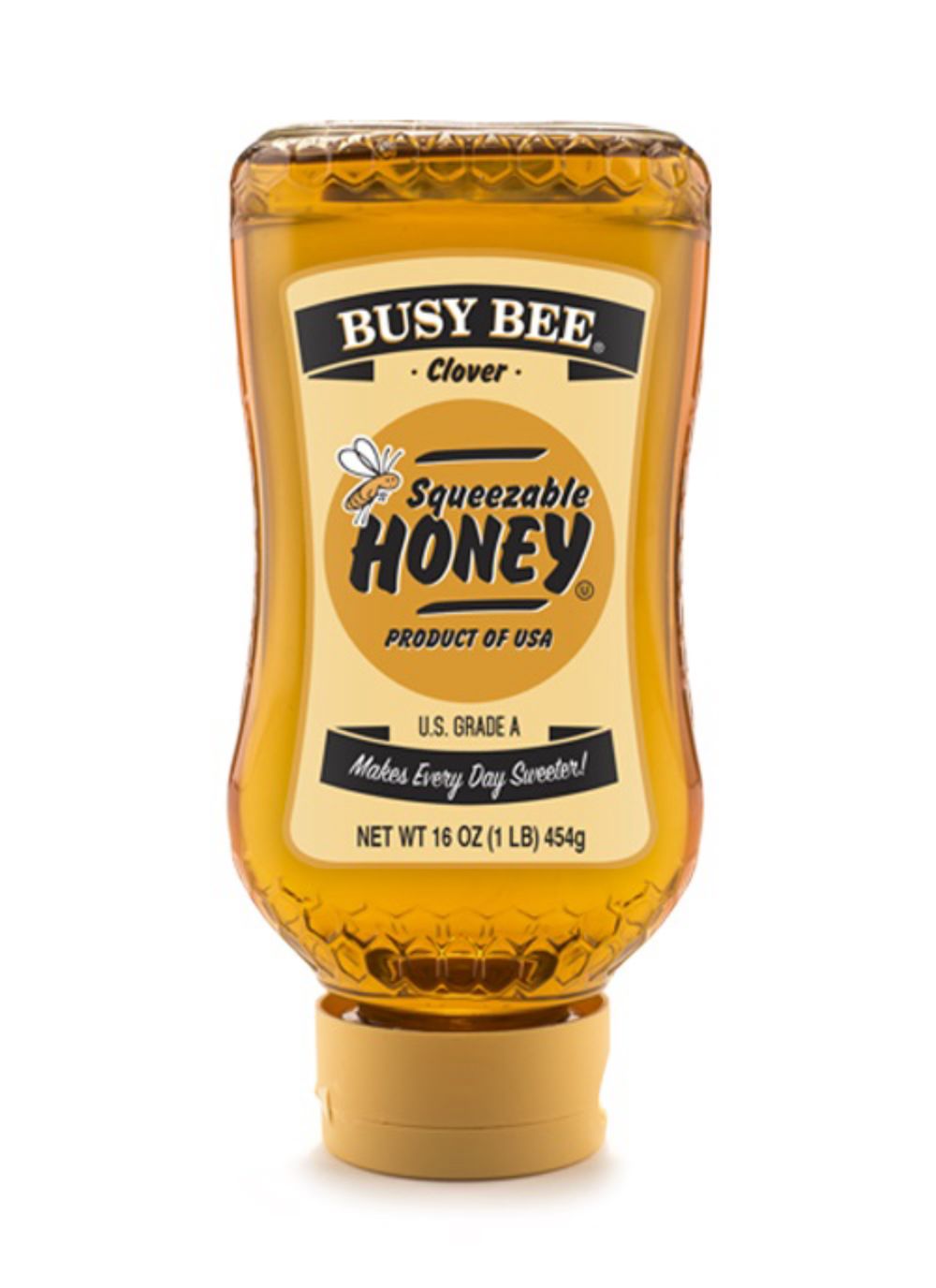 Busy Bee Clover Honey Squeeze Bottle, 16 Ounce -- 12 Per Case