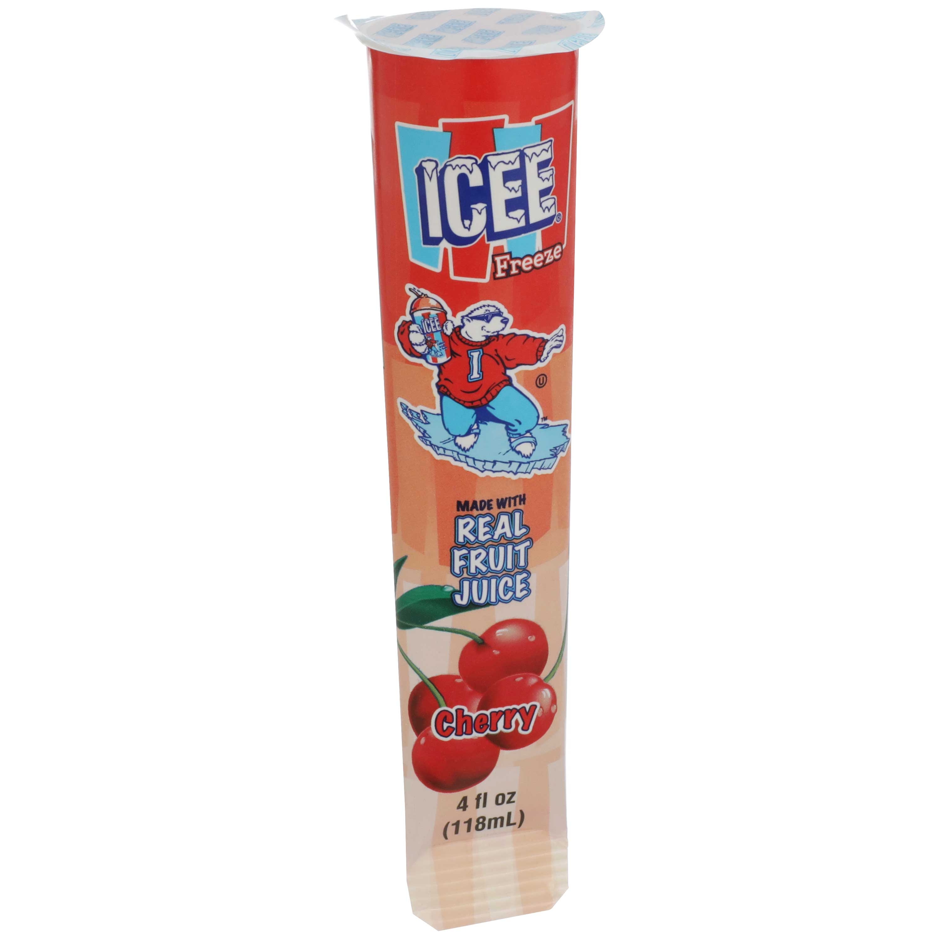 Icee Cherry Freeze Squeeze Up Tubes, 4 Ounce -- 24 per case.