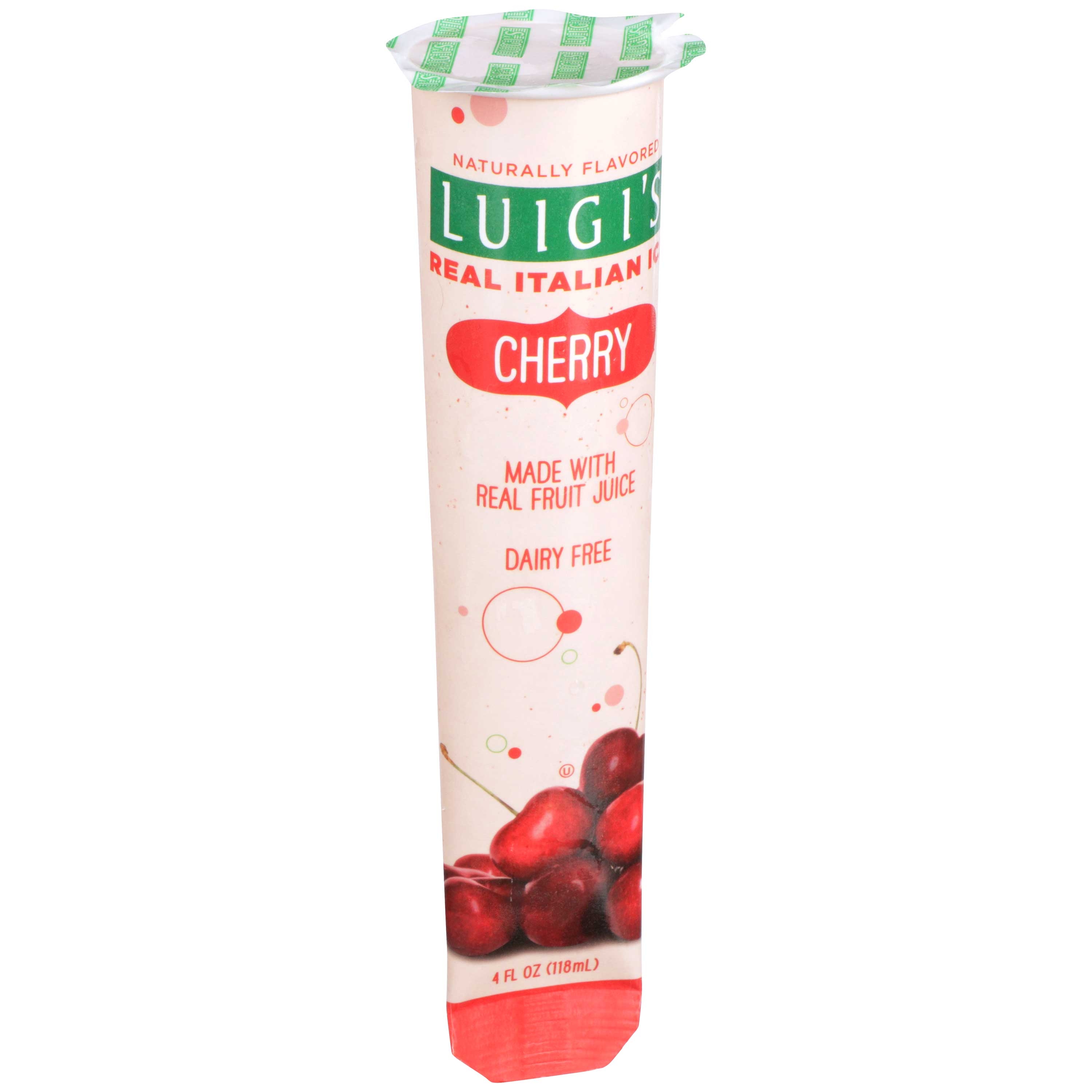 Luigi's Real Italian Ice Cherry Squeeze Tube, 4 Ounce -- 24 Per Case