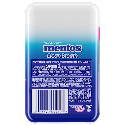 Mentos Clean Breath Peppermint, 150 Count -- 24 per case