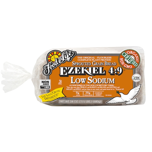 Food For Life Organic Ezekiel 4:9 Low Sodium Sprouted Whole Grain Bread, 24 Ounce -- 6 per case