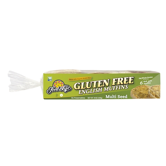 Food For Life Wheat and Gluten Free Multi Seed Rice English Muffin, 18 Ounce -- 6 per case