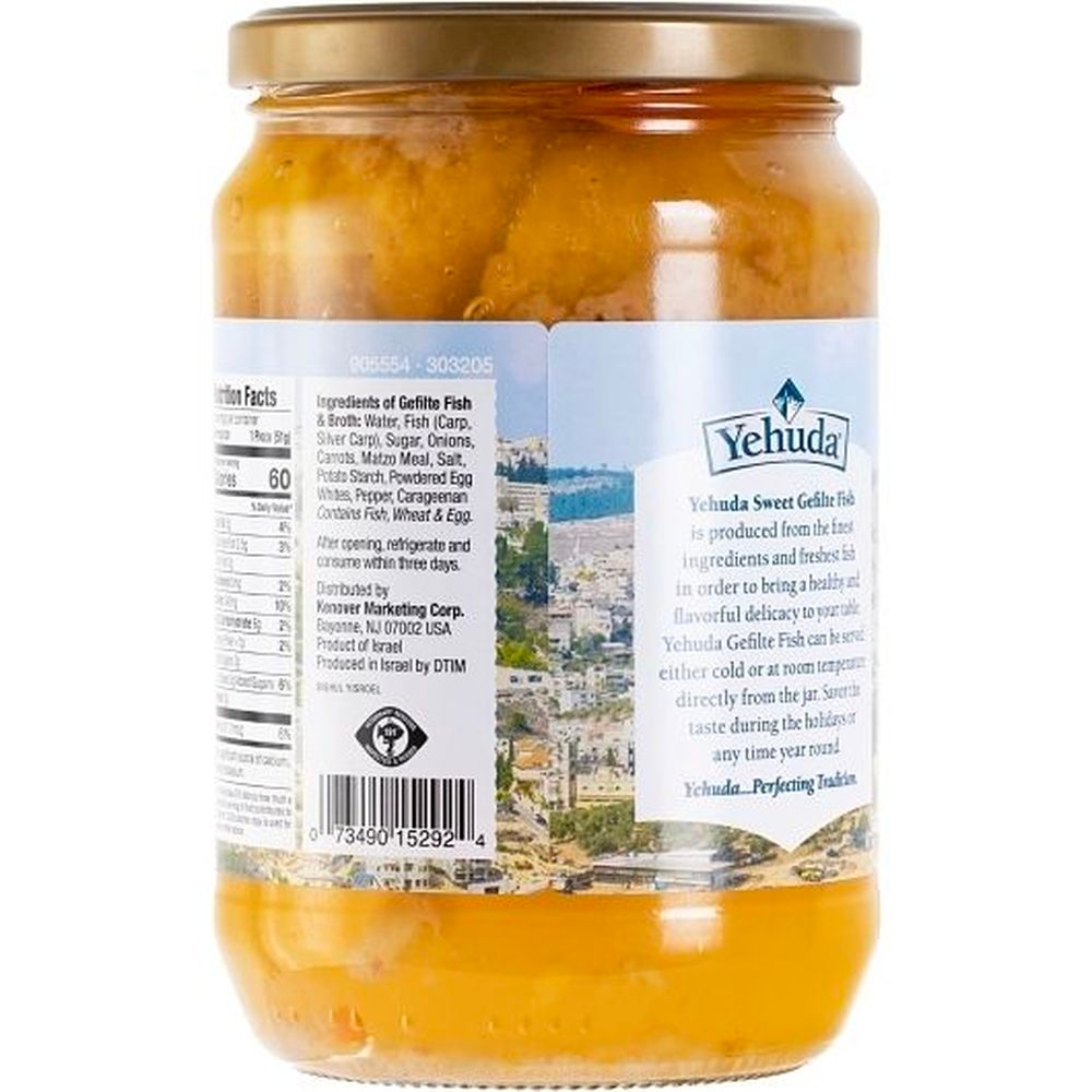 Yehuda Sweet Gefilte Fish, 24 Ounce -- 12 per case