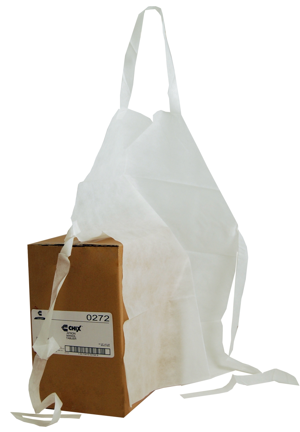 Chicopee Apron, Paper Adult White Plain Bib -- 100 Per Case