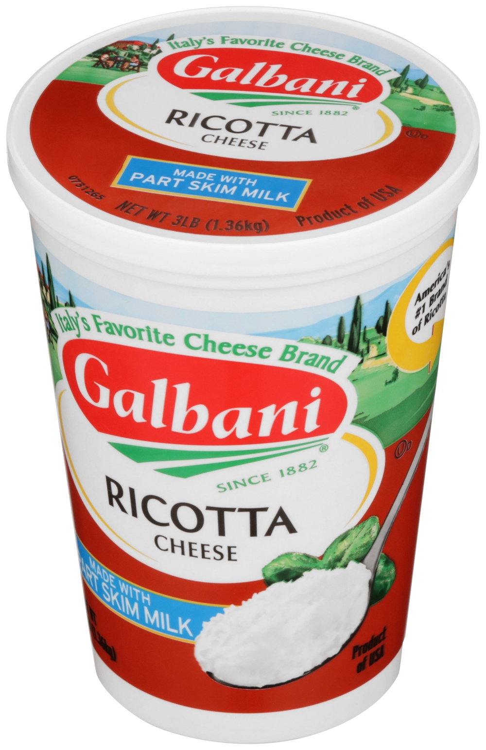 Galbani Part Skim Original Ricotta Cheese, 48 Ounce -- 6 per case.