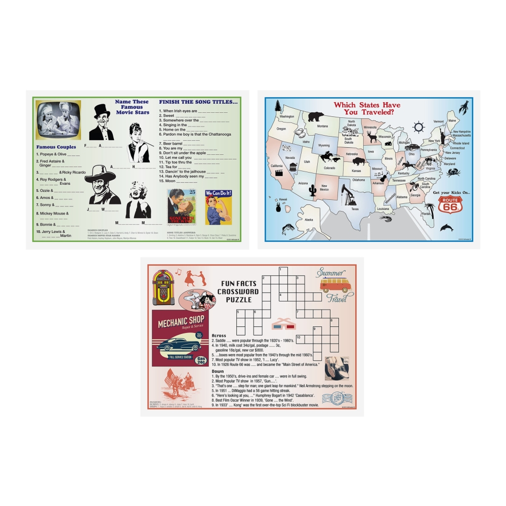 Hoffmaster Paper 3 Designs Memory Care Placemat -multipack, 10 X 14 Inch -- 1000 Per Case