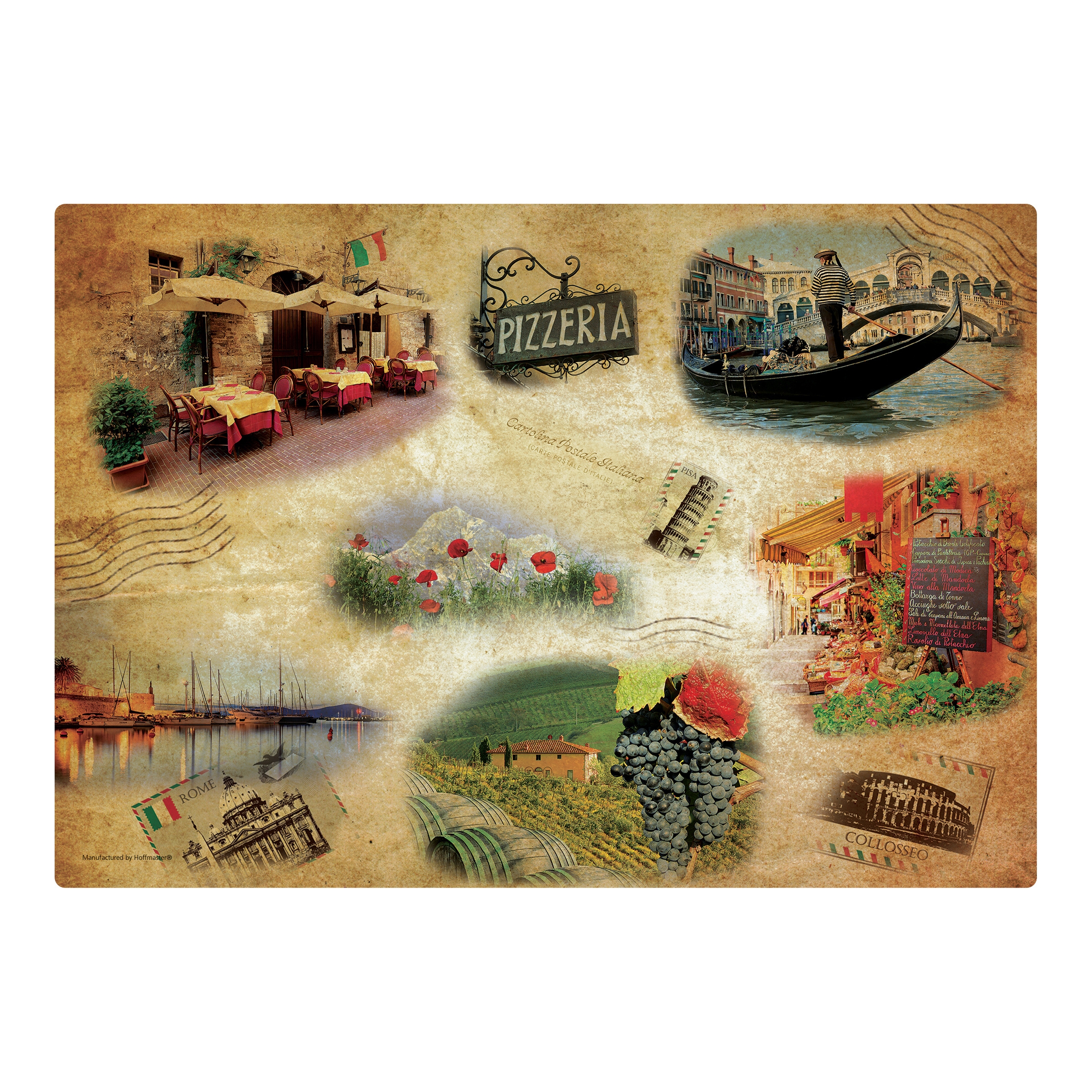 Hoffmaster Tour Of Italy Placemat, 9.75 X 14 Inch -- 1000 Per Case
