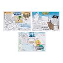 Hoffmaster 3 Designs Four Color Seashore Games Placemat, 10 x 14 inch -- 1000 per case.
