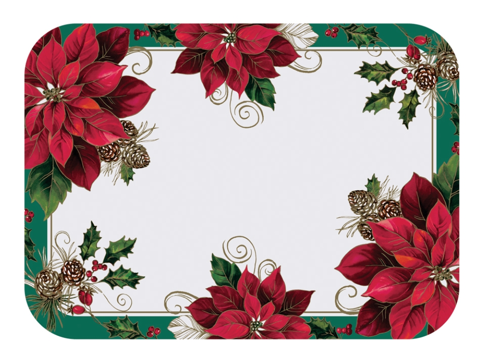 Hoffmaster Paper Traditional Poinsettia Linen Emboss Traymat, 13.625 X 18.75 Inch -- 1000 Per Case