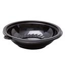 WNA Pack N Serve Shallow PET Black Round Container Bowl, 24 Ounce -- 50 per case.