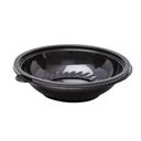 WNA Pack N Serve Shallow PET Black Round Container Bowl, 32 Ounce -- 50 per case.