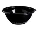 WNA Pack N Serve Standard PET Black Round Container Bowl, 32 Ounce -- 100 per case.