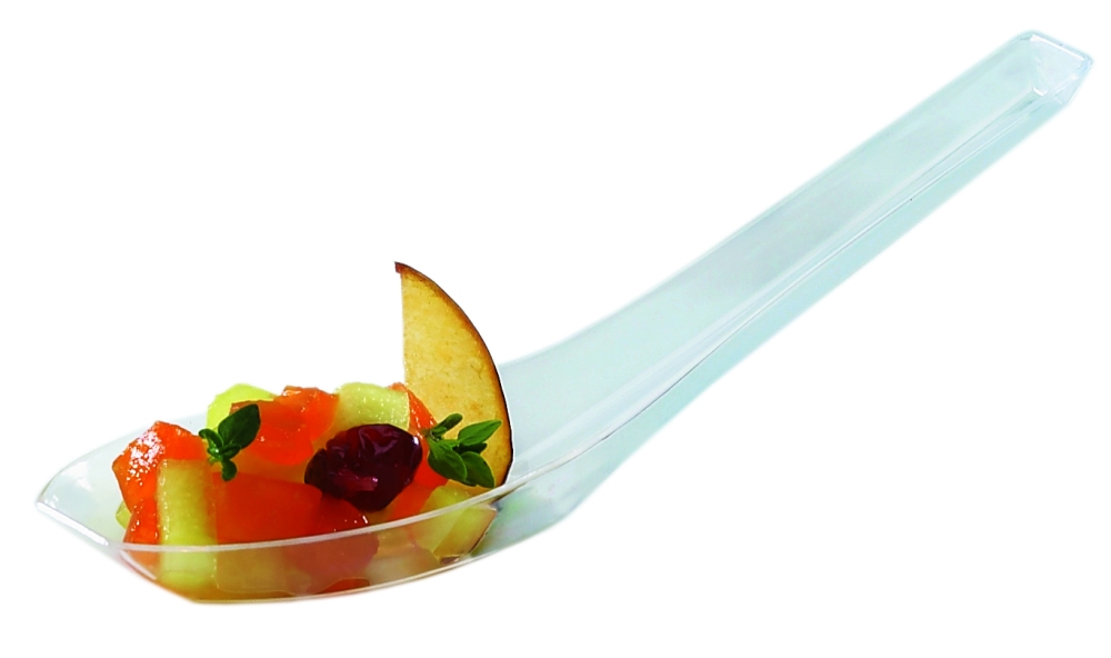 WNA Petites Polystyrene Clear Cutlery Asian Spoon, 5 inch -- 200 per case.