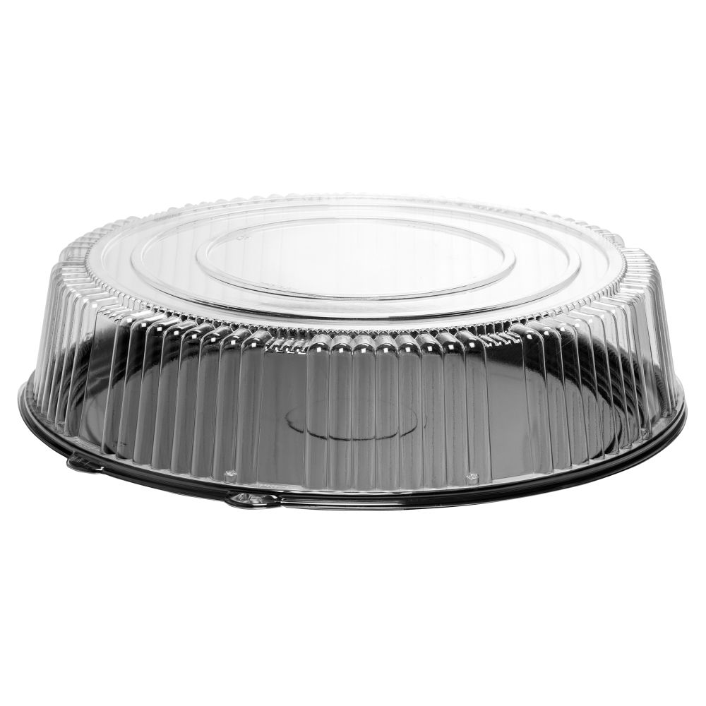 Wna Casuals Pet Black Round Tray With Clear Dome Lid Combo, 18 Inch -- 25 Per Case