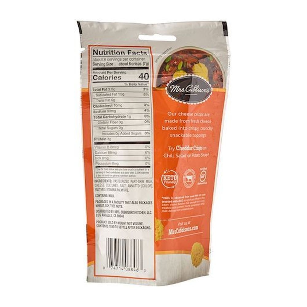 Mrs. Cubbisons Cheddar Cheese Crisps, 1.98 Ounce -- 9 per case