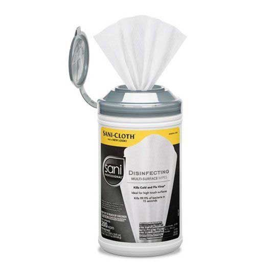 Sani Professional Nice Pak Sani Cloth Disinfecting Wipes, 200 Count -- 6 Per Case