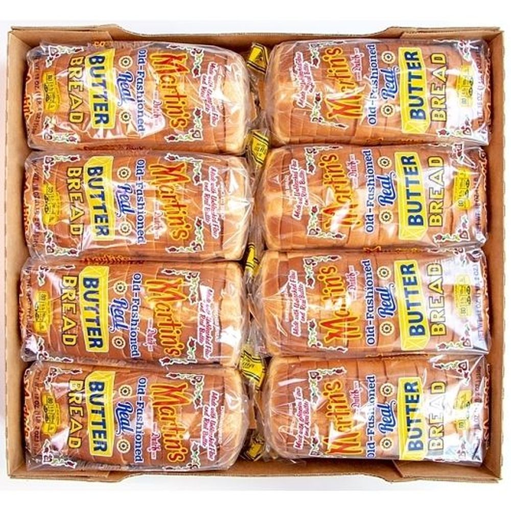 Martins Old-Fashioned Real Butter Bread, 16 count - 8 per case