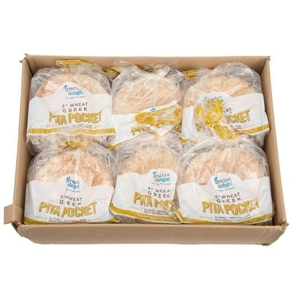 Grecian Delight 6 Inch Wheat Pocket Pita, 6 Count -- 12 Per Case