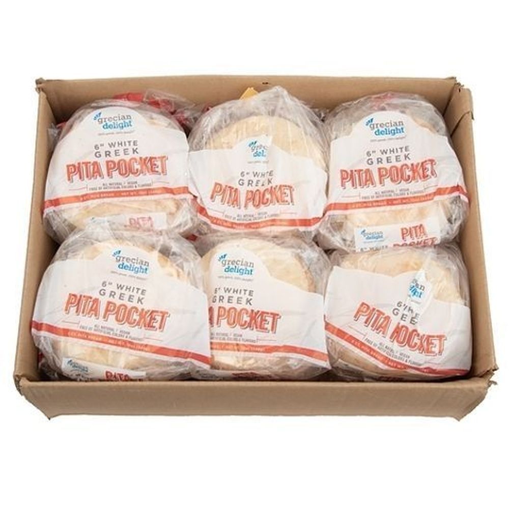 Grecian Delight 6 Inch White Pocket Pita, 72 Count