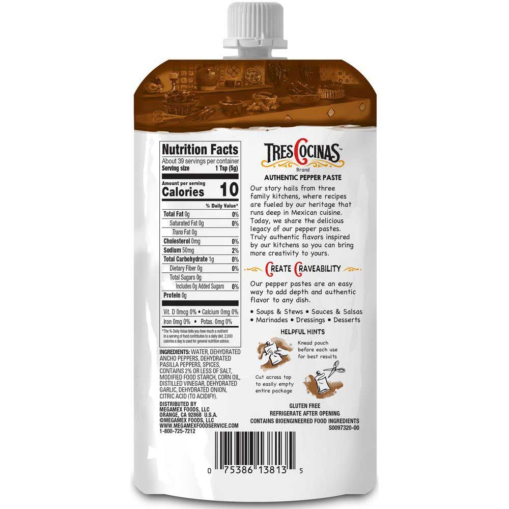 Megamex Tres Cocinas Ancho And Pasilla Authentic Pepper Paste, 7 Ounce -- 6 Per Case