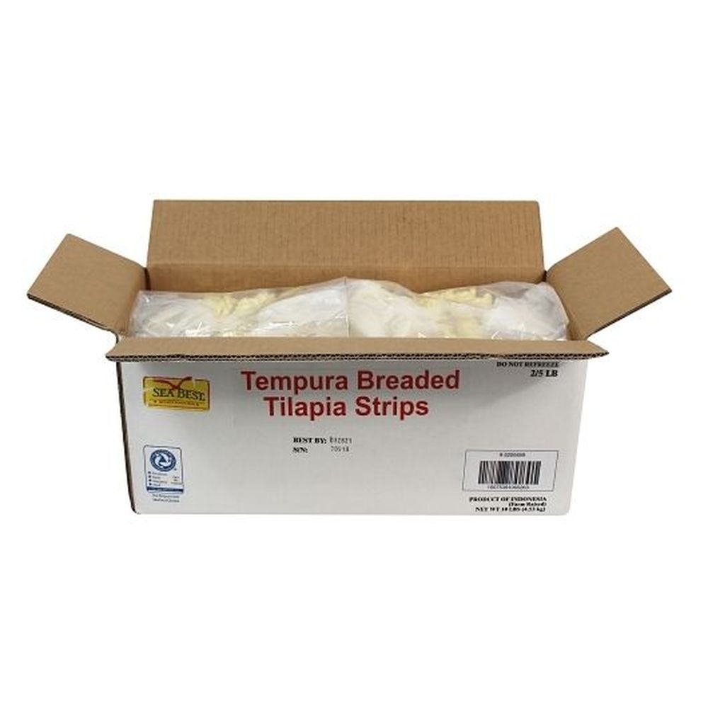 Sea Best Breaded Tempura Tilapia Strips, 5 Pound -- 2 Per Case
