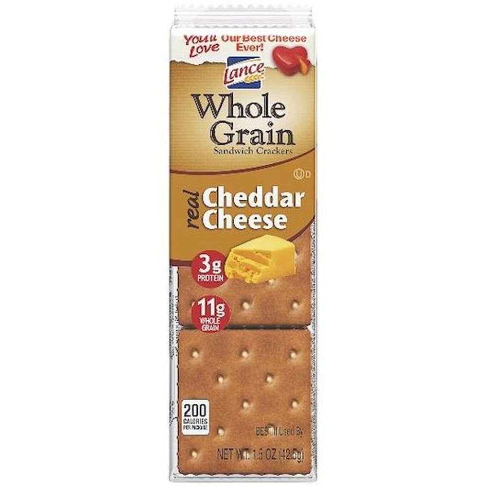 Lance Whole Grain Cheddar Cheese Sandwich Cracker, 1.5 Ounce -- 120 Per Case