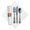 Hoffmaster FashnPoint Festive Holiday Napkin Metallic Cutlery Kit, 15 1/2 x 15 1/2 inch 50 count per pack -- 2 per case.