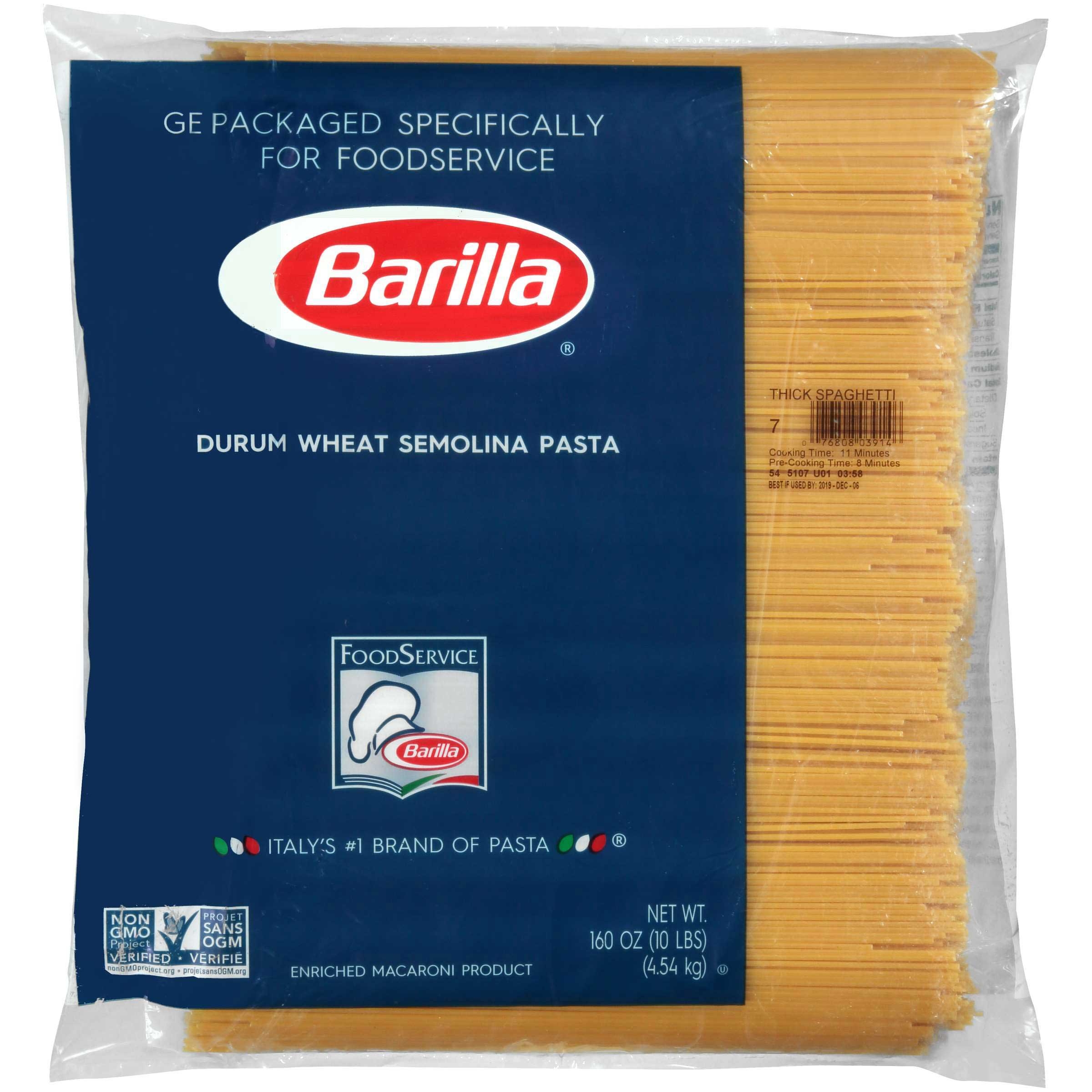 Barilla Thick Spaghetti Pasta, 10 Pound -- 2 per case
