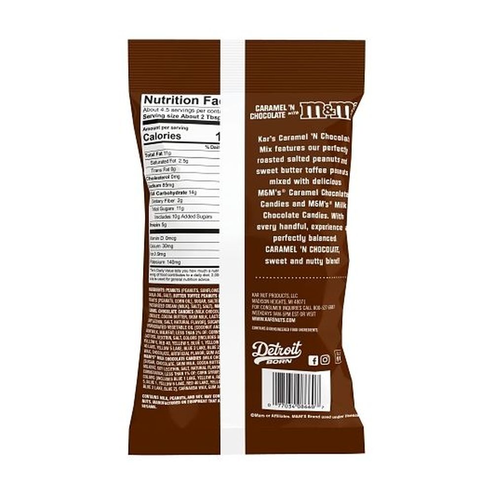 Kars Nuts Chocolate N Caramel with M and Ms, 5 Ounce -- 12 per case