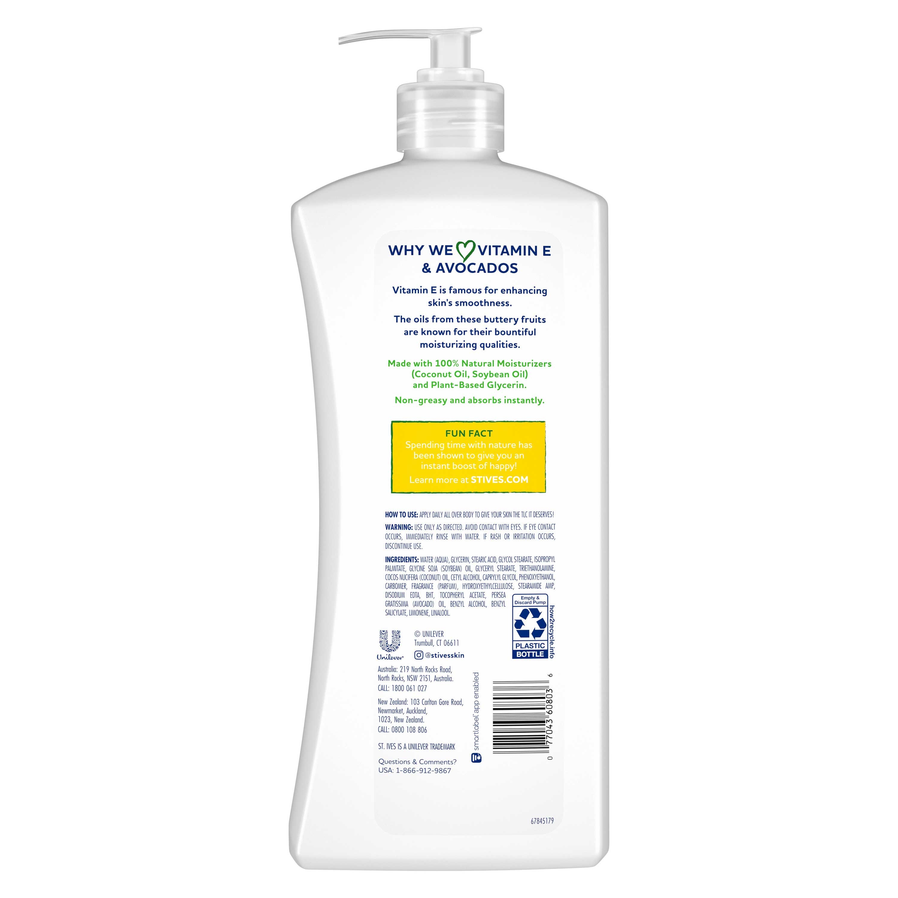 St.Ives Hydrating Vitamin E and Avocado Hand and Body Lotion, 21 Ounce -- 4 per case