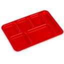 Carlisle Polypropylene Red Right Handed 6 Compartment Tray, 10 x 14 inch -- 24 per case