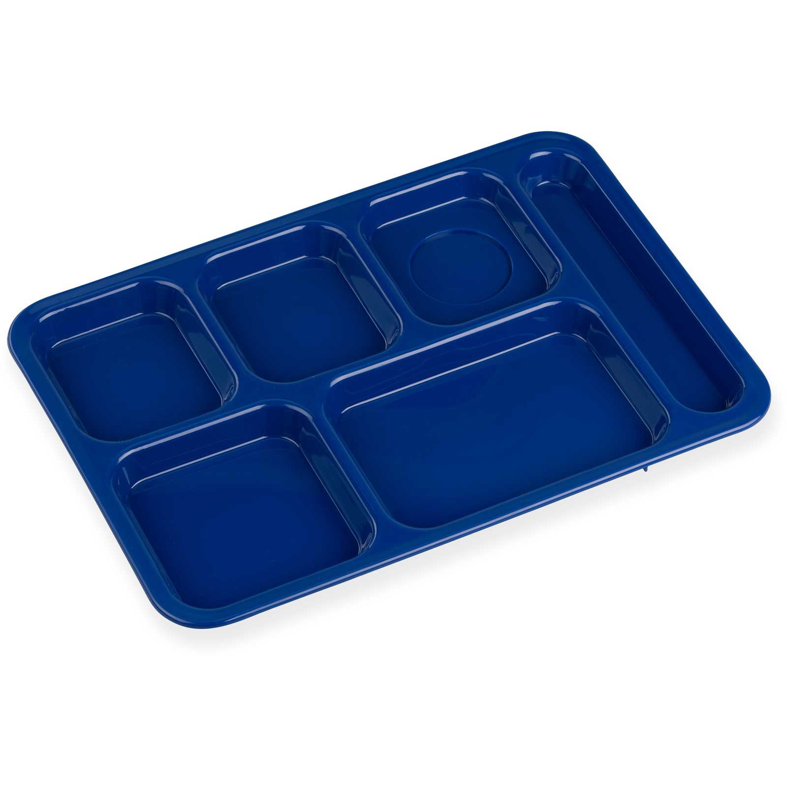 Carlisle Polypropylene Blue 6 Compartment Right Handed Tray, 10 x 14 inch -- 24 per case