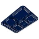 Carlisle Melamine Dark Blue 6 Compartment Left Handed Melamine Tray -- 12 per case