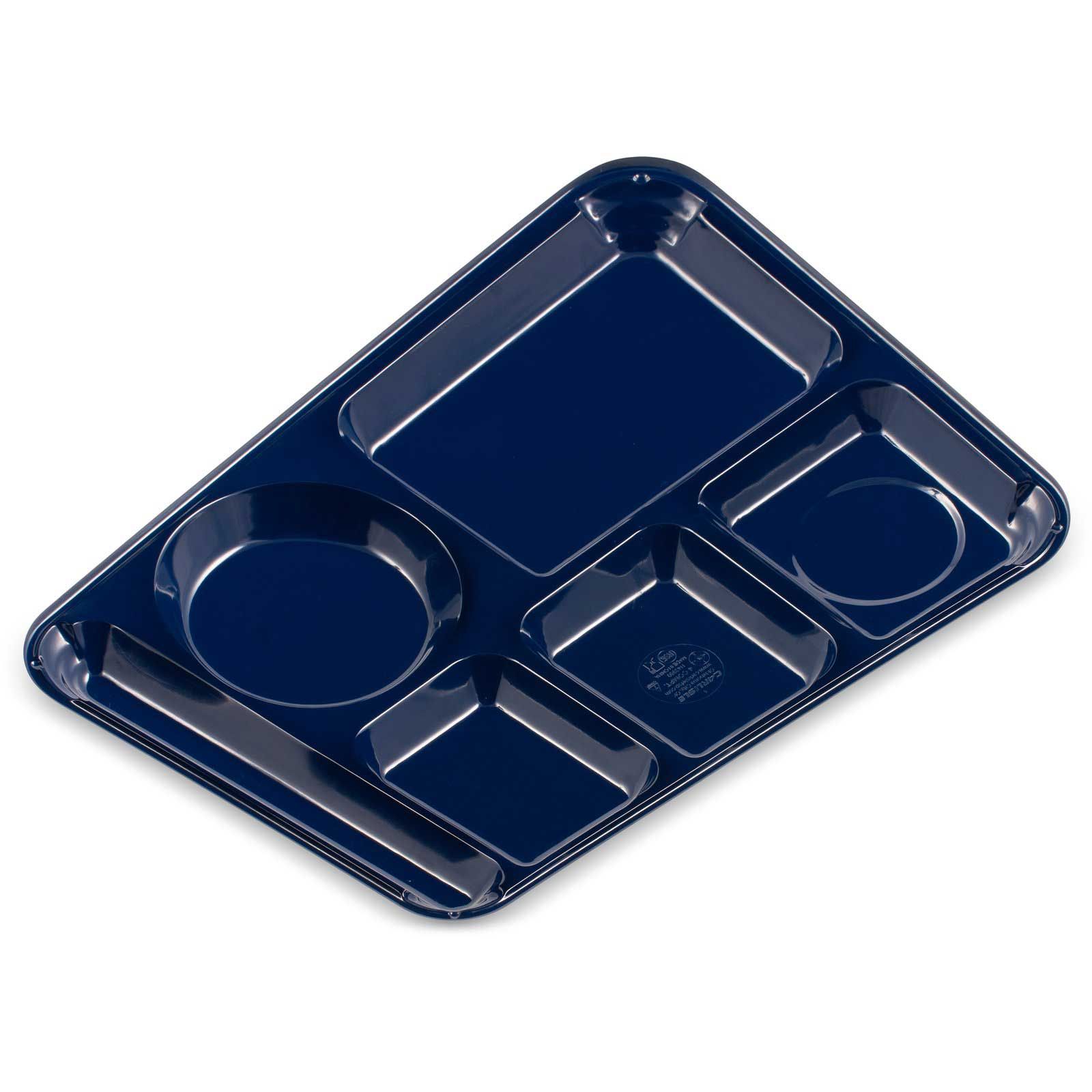 Carlisle Melamine Dark Blue 6 Compartment Left Handed Melamine Tray -- 12 Per Case