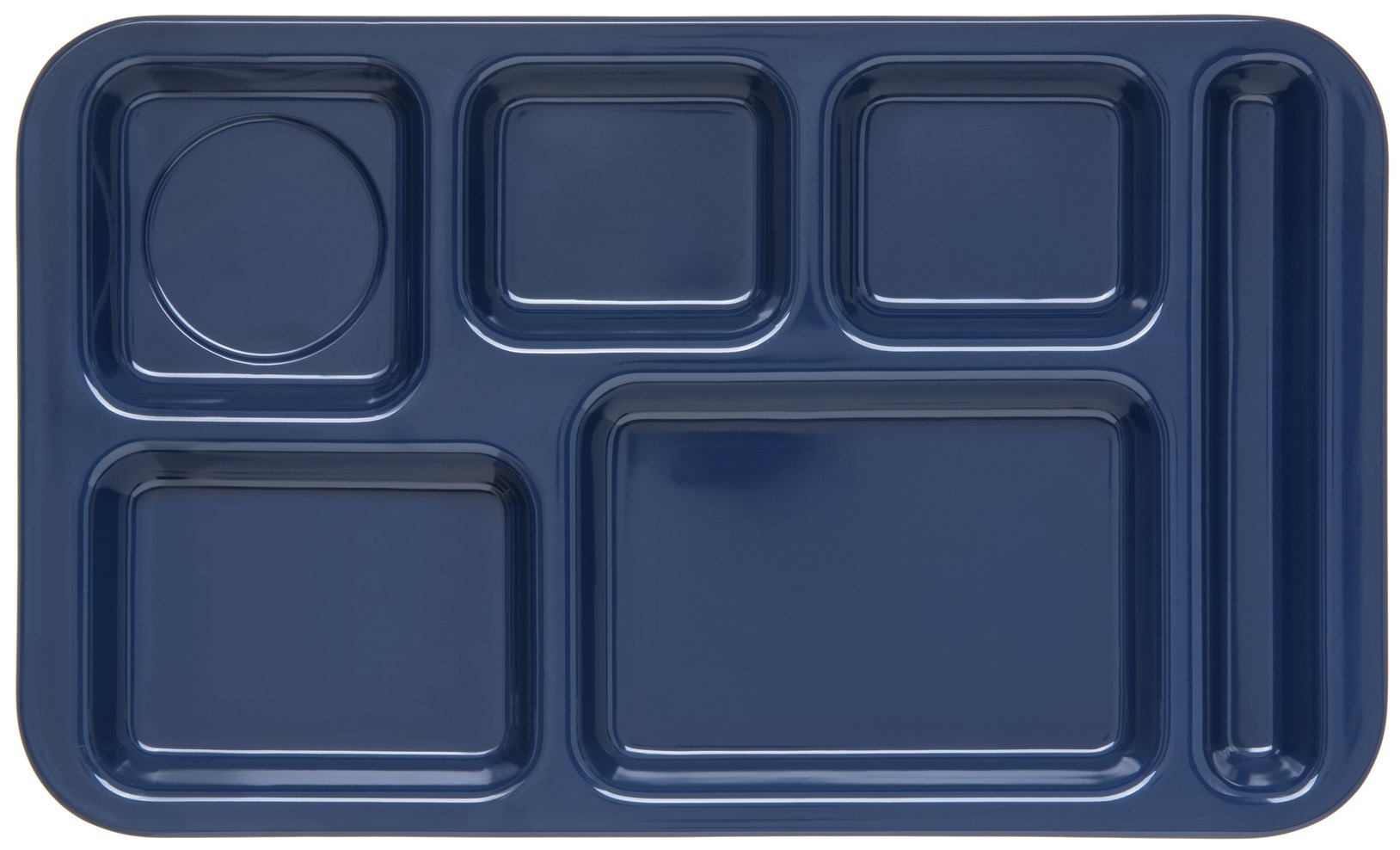 Carlisle Melamine Dark Blue Right Handed 6 Compartment Tray, 15 x 9 inch -- 12 per case