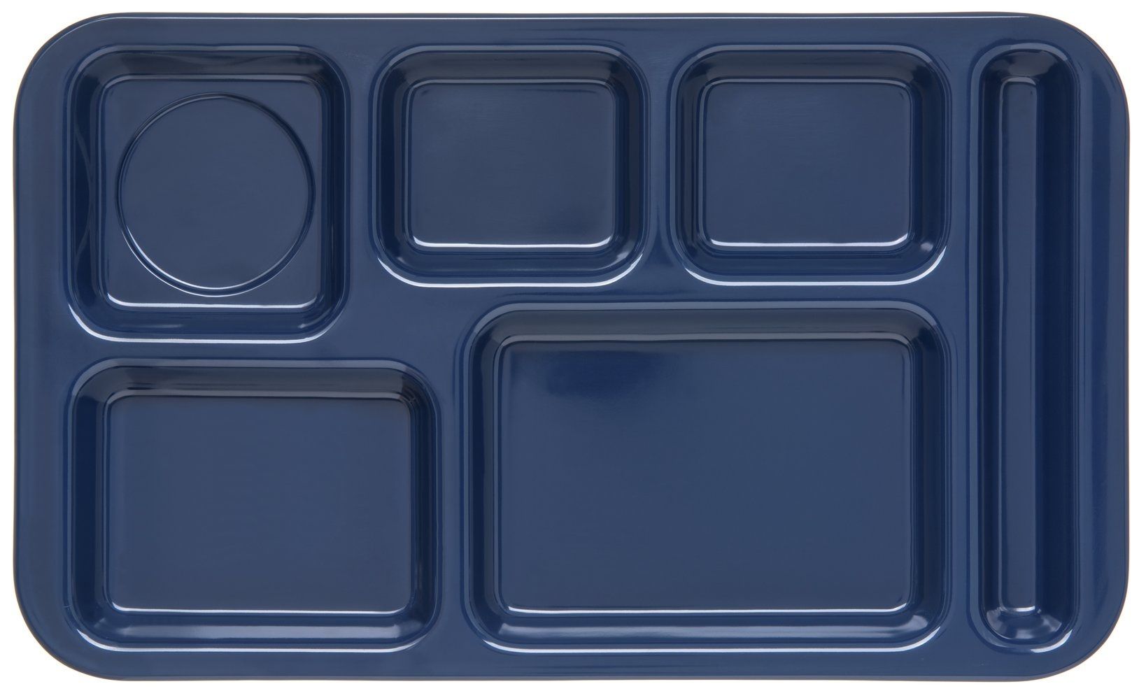 Carlisle Melamine Dark Blue Right Handed 6 Compartment Tray, 15 X 9 Inch -- 12 Per Case