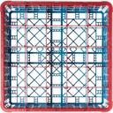 Carlisle OptiClean Polypropylene Red and Carlisle Blue 25 Compartment Divided Glass Rack with 2 Extender, 7.12 inch -- 3 per case