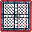 Carlisle OptiClean Polypropylene Red and Carlisle Blue 25 Compartment Divided Glass Rack with 3 Extender, 8.72 inch -- 2 per case
