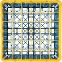 Carlisle OptiClean Polypropylene Yellow and Carlisle Blue 36 Compartment Divided Glass Rack with 4 Extender, 10.3 inch -- 2 per case
