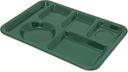 Carlisle Melamine Forest Green Left Hand Heavyweight 6 Compartment Tray -- 12 per case
