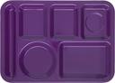 Carlisle Melamine Purple 6 Compartment Heavy Weight Left Hand Tray, 10 x 14 inch -- 12 per case