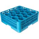Carlisle Blue OptiClean NeWave Polypropylene 20 Compartment Glass Rack with 2 Integrated Extenders, 19.88 x 19.88 x 7 inch -- 3 per case
