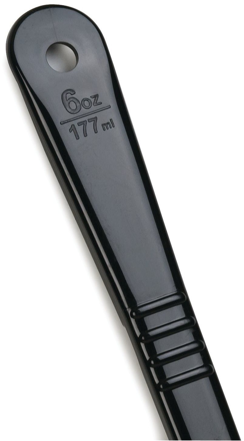 Carlisle Measure Miser Black Solid Long Handle Spoon, 6 Ounce -- 12 Per Case