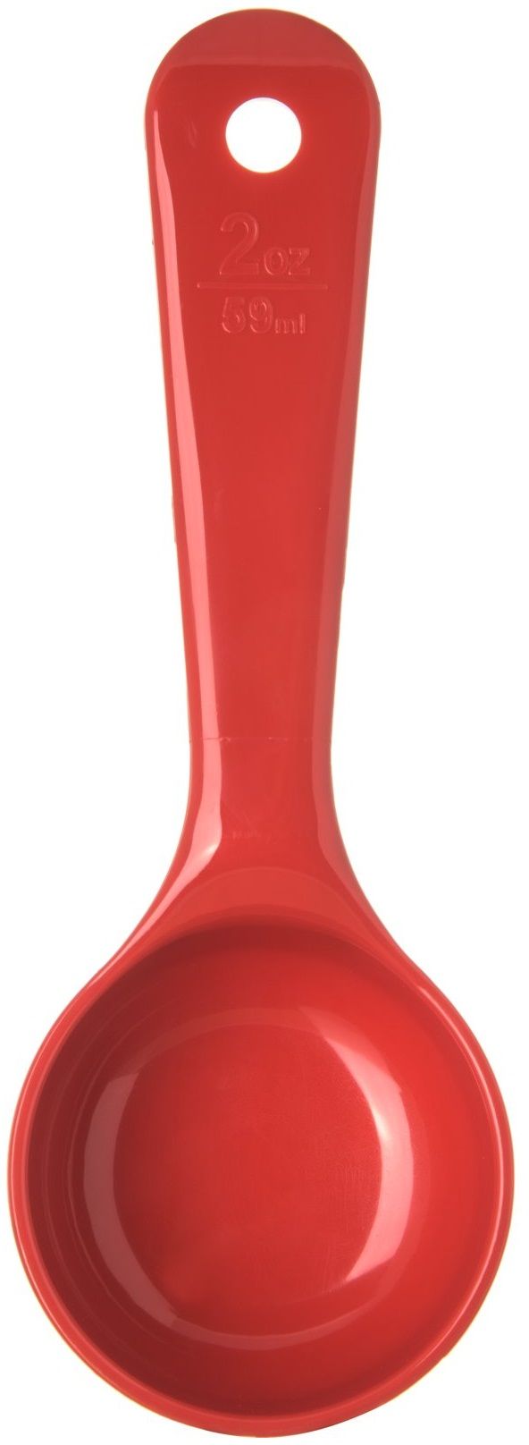 Carlisle Measure Miser Red Solid Short Handle Spoon, 2 Ounce -- 12 Per Case