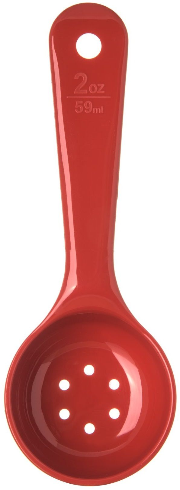 Carlisle Measure Miser Red Perforated Short Handle Measuring Cup, 2 Ounce -- 12 Per Case
