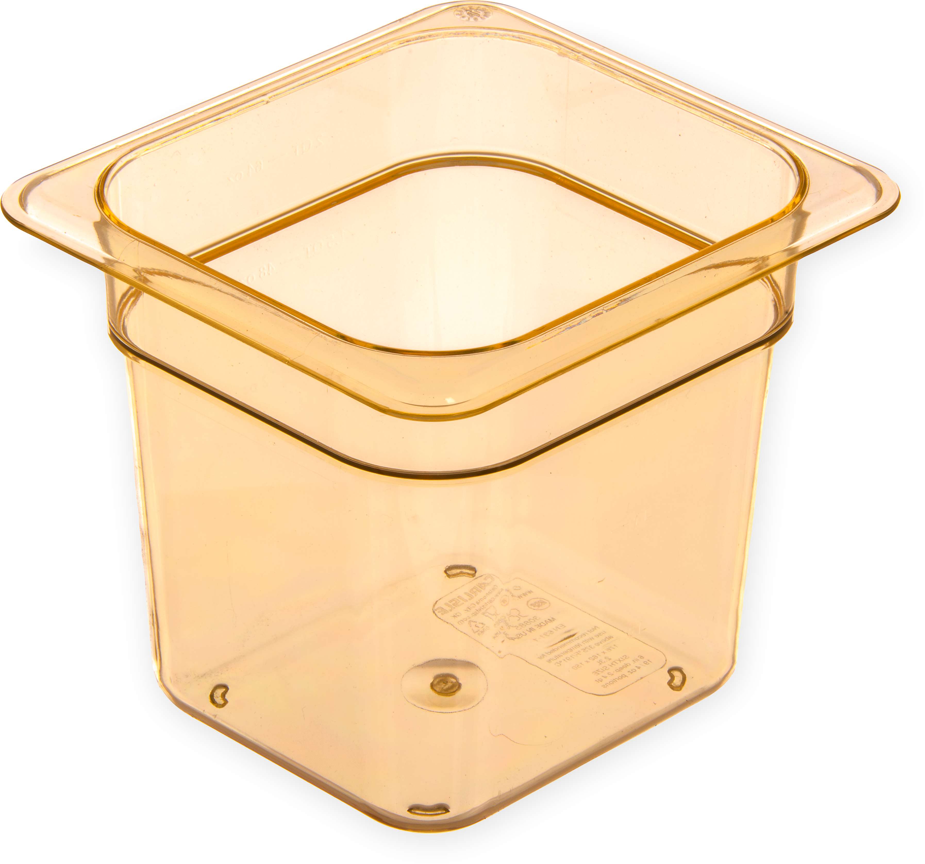 Carlisle StorPlus 1/6 Size Amber High Heat Food Pan, 6 inch Deep -- 6 per case