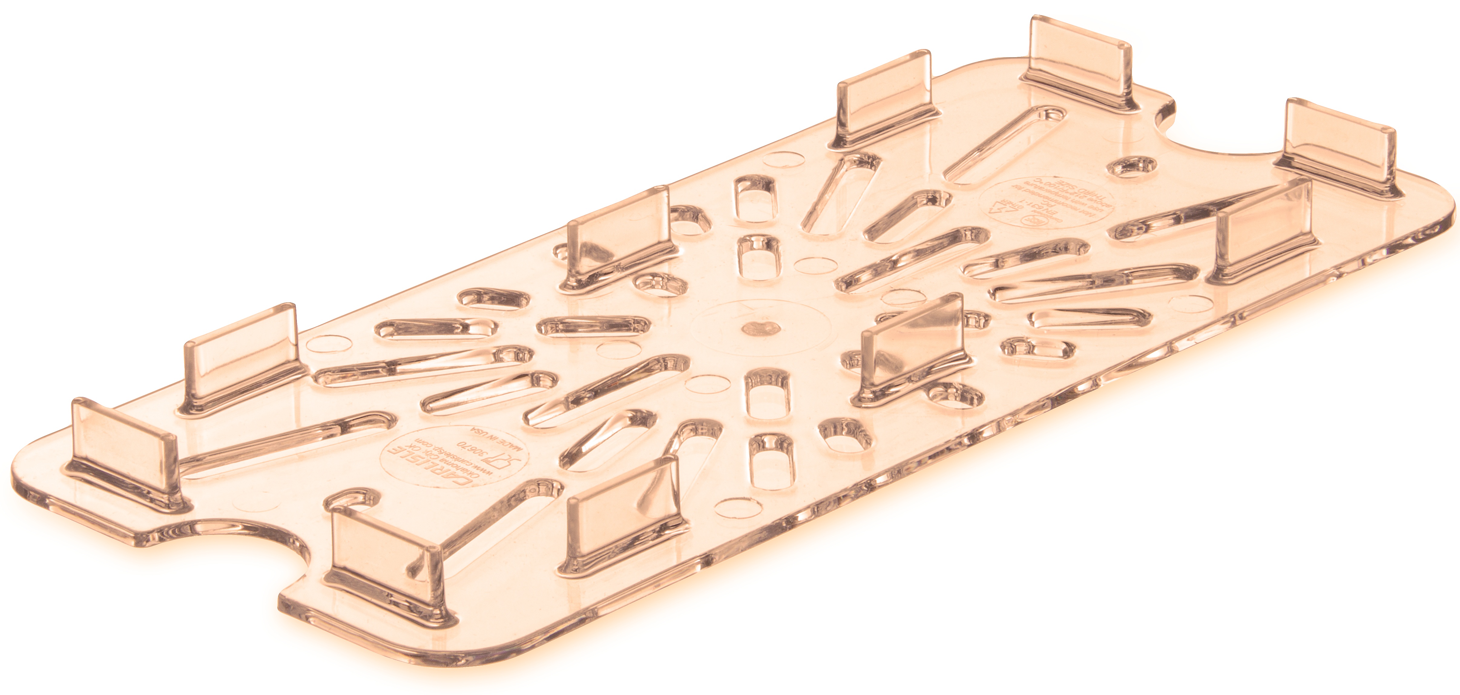 Carlisle 1/3 Size Amber Drain Shelf High Heat Food Pan -- 6 per case