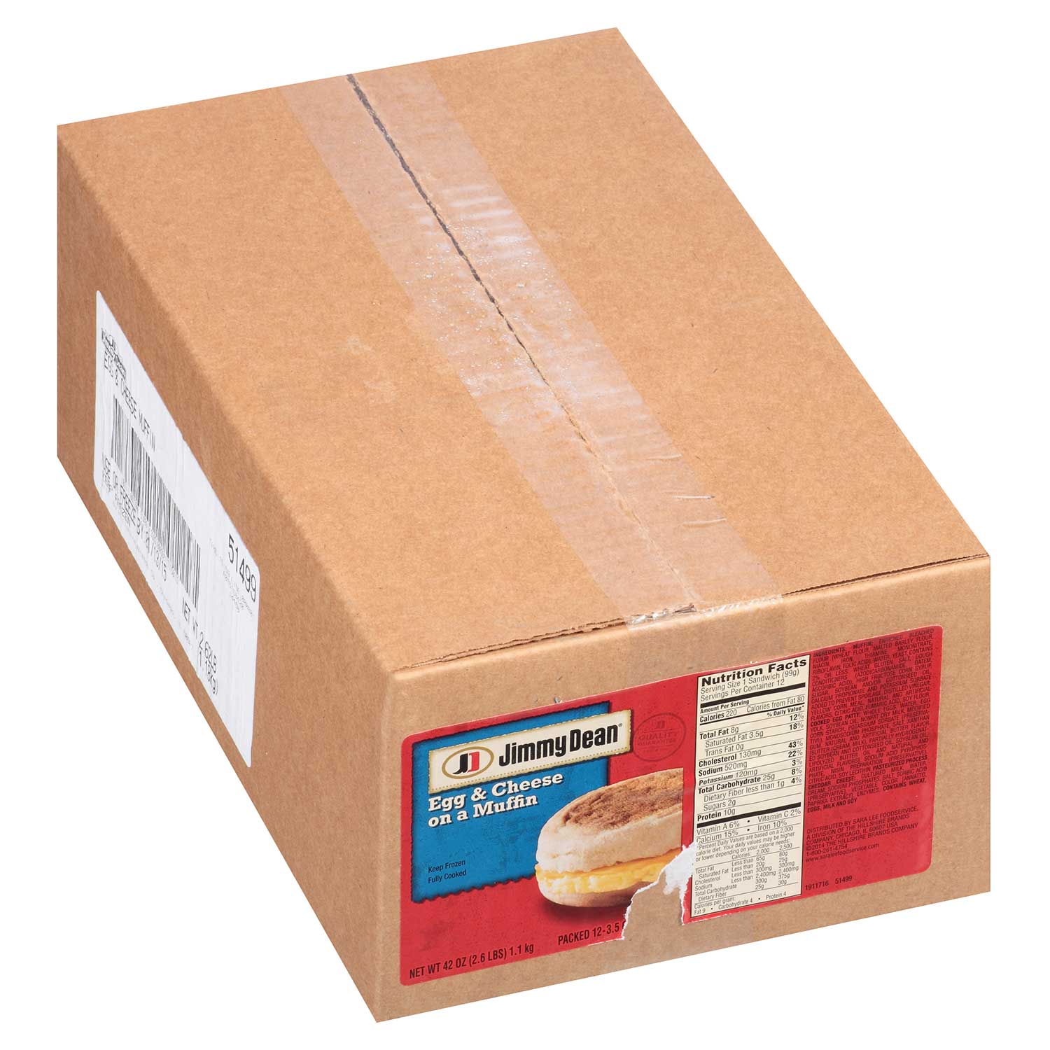 Jimmy Dean Egg and Cheese On A Muffin, 3.5 Ounce -- 12 per case.