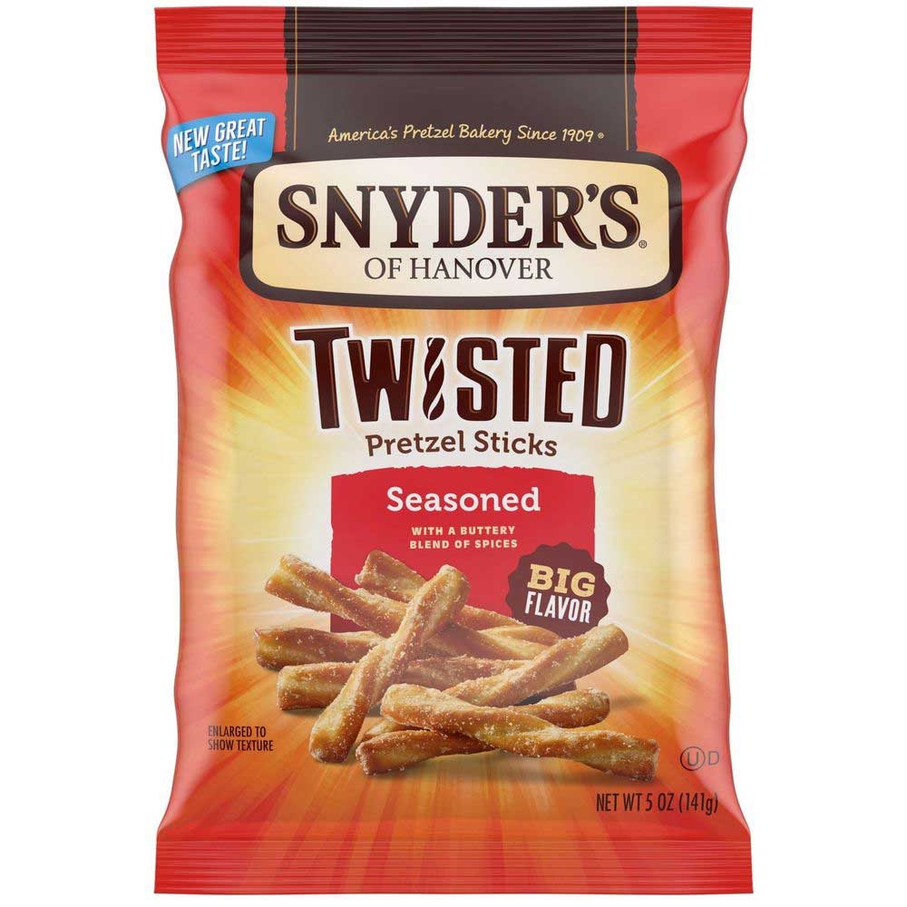 Snyders Of Hanover Seasoned Twisted Pretzel Sticks, 5 Ounce -- 8 per case.