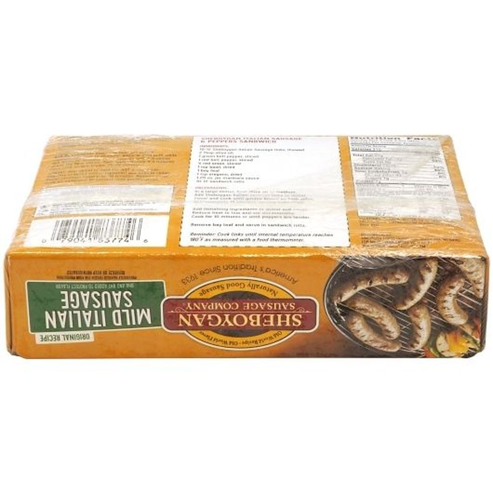 Sheboygan Raw Mild Italian Sausage, 12 count -- 6 per case